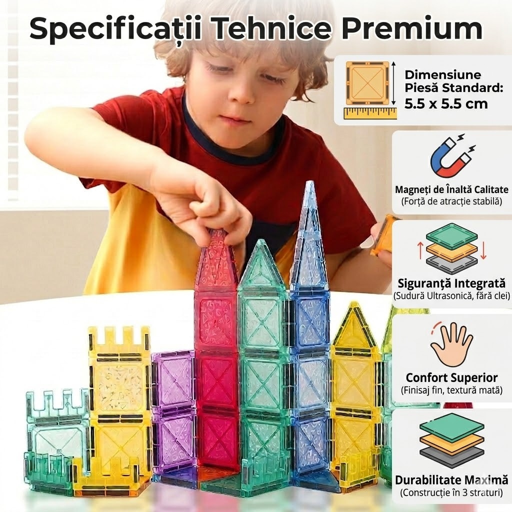 specificatii tehnice si dimensiuni pentru setul de placi magnetice