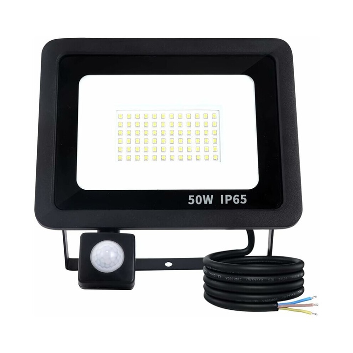 LED Projektor 50W mozgásérzékelővel egyenletes fény fehér 150cm
