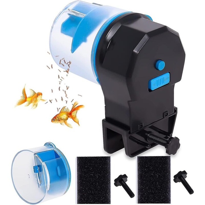 Dispozitiv automat hranire pesti, capacitate mare si mica, bej, 210mlx100g