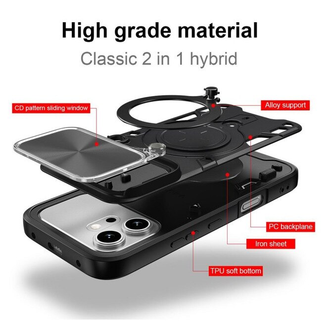 Husa Spate Upzz® CamGuard Compatibila Cu HONOR 600 PRO, Functie Stand, Super Protectie - Negru