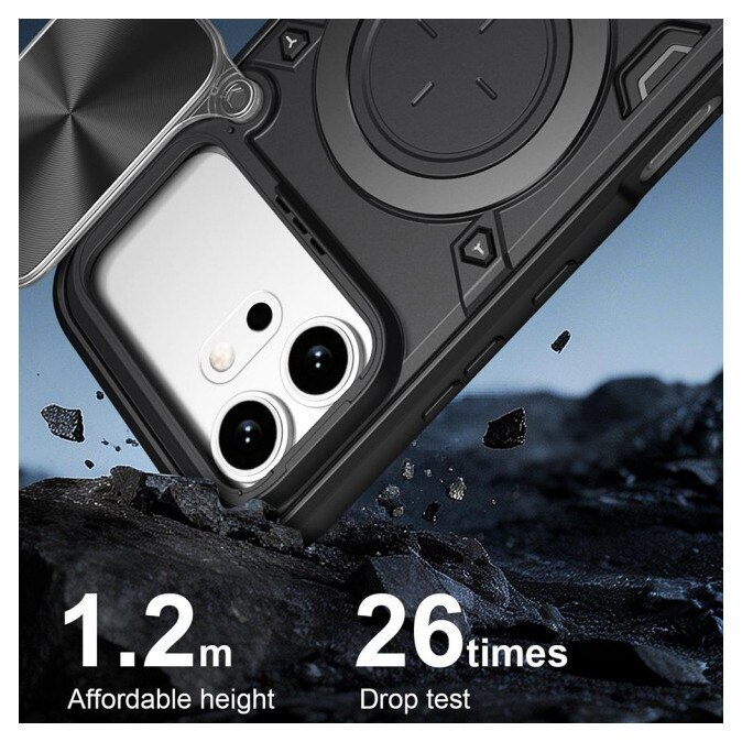 Husa Spate Upzz® CamGuard Compatibila Cu HONOR 600 PRO, Functie Stand, Super Protectie - Negru