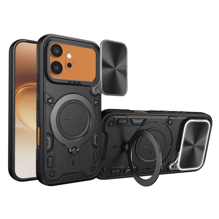 Husa Spate Upzz® CamGuard Compatibila Cu HONOR 600 PRO, Functie Stand, Super Protectie - Negru