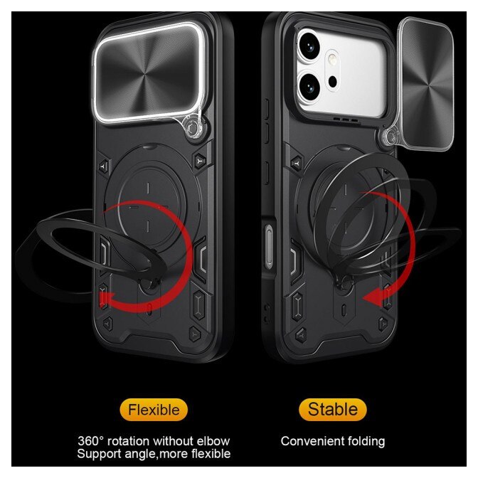 Husa Spate Upzz® CamGuard Compatibila Cu HONOR 600 PRO, Functie Stand, Super Protectie - Negru