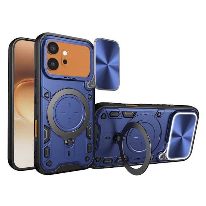 Husa Spate Upzz® CamGuard Compatibila Cu HONOR 600 PRO, Functie Stand, Super Protectie - Albastru