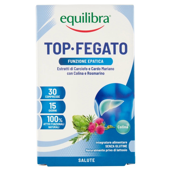 Top Ficat, Supliment Alimentar Pentru Buna Functionare a Ficatului si a Digestiei, 30 Comprimate, Equilibra
