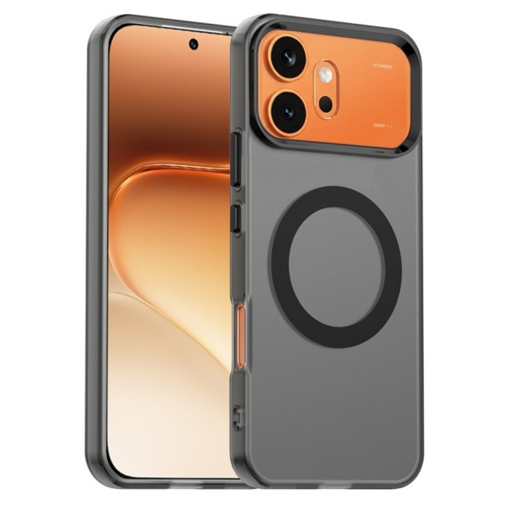 Husa Upzz® Tech Candy Pentru HONOR 600 PRO, Tehnologie Magsafe, Protectie La Camera si Colturi, Negru