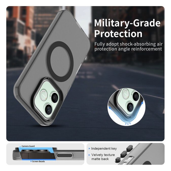 Husa Upzz® Tech Candy Pentru HONOR 600, Tehnologie Magsafe, Protectie La Camera si Colturi, Negru