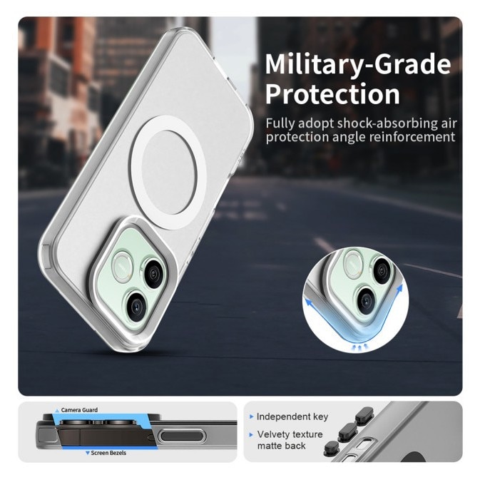 Husa Upzz® Tech Candy Pentru HONOR 600 PRO, Tehnologie Magsafe, Protectie La Camera si Colturi, White