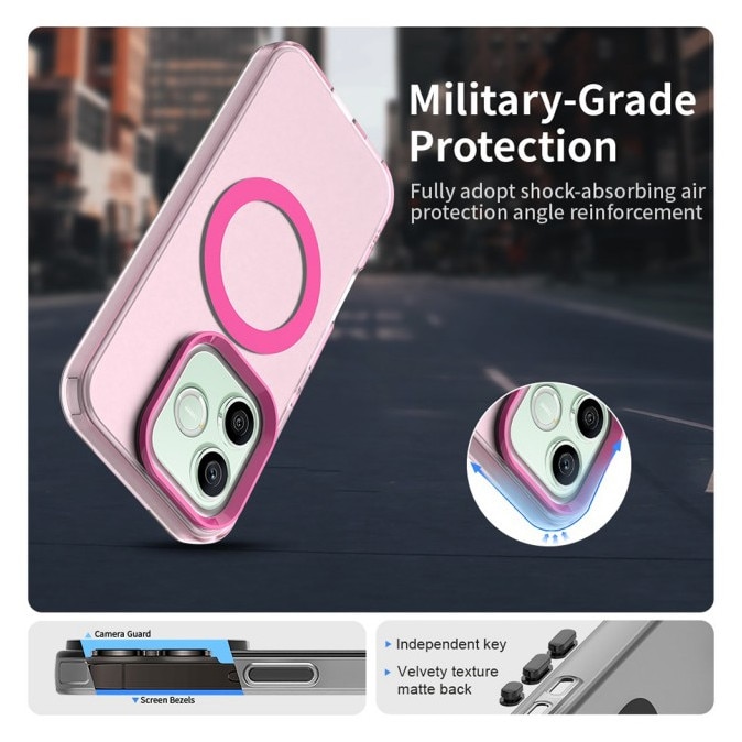 Husa Upzz® Tech Candy Pentru HONOR 600, Tehnologie Magsafe, Protectie La Camera si Colturi, Pink