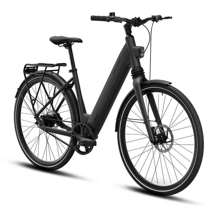 Bicicleta Electrica 250W, Voltarom C300, Baterie Samsung 36V 14.69Ah, Autonomie 120 km, Transmisie Carbon Gates, Roti 700C