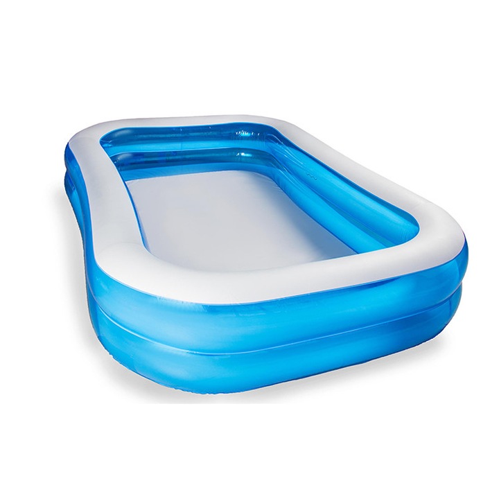 Piscina Familiala Inflatabila DEMAHO — 200×140×40 cm, 2 Inele, PVC Rezistent