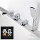 Robinet baie termostatic, alama, control temperatura, antiderapant, crom, dimensiuni standard