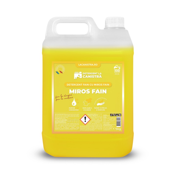 Detergent de rufe lichid, La Canistra, Miros FAIN, 5L, 100 spalari