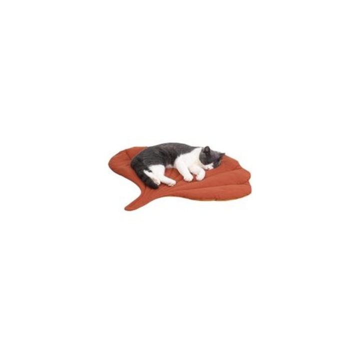 Cuib pentru pisici, forma frunza, bumbac 100% ecologic, reversibil, 40x40cm