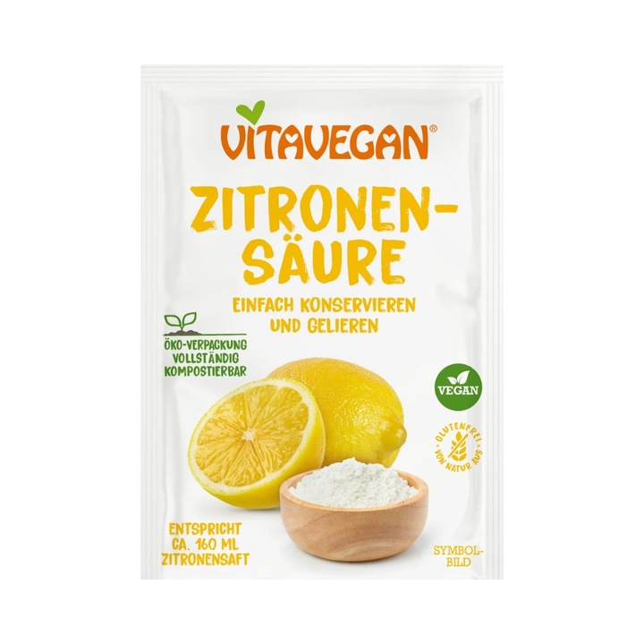 Acid citric (fara gluten, vegan) 10g - BioVegan