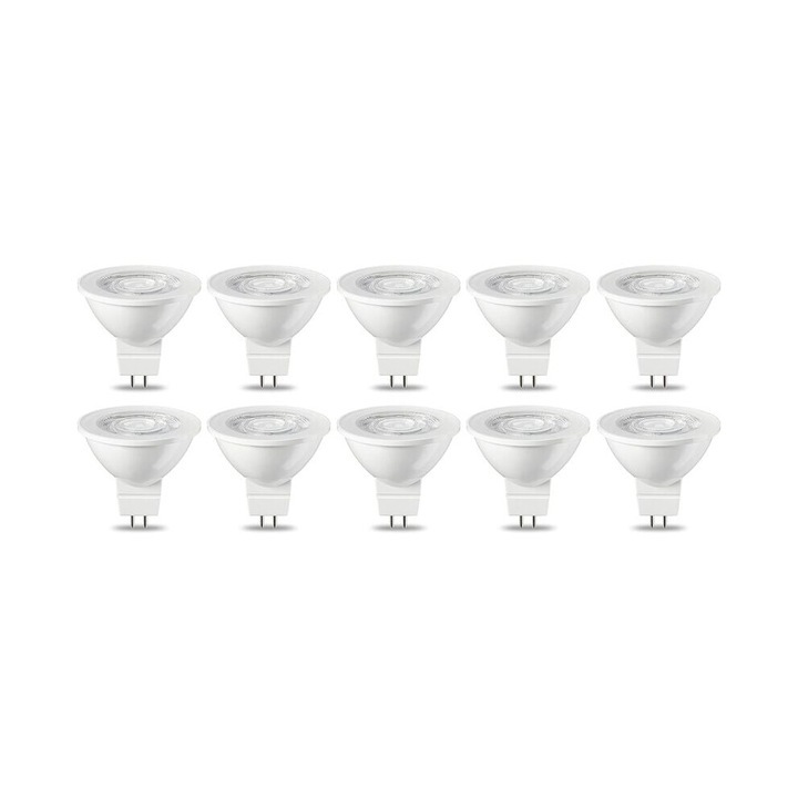 LED GU5.3MR16 izzó, 5W, meleg fehér, 230V, hosszú élettartam 25000h