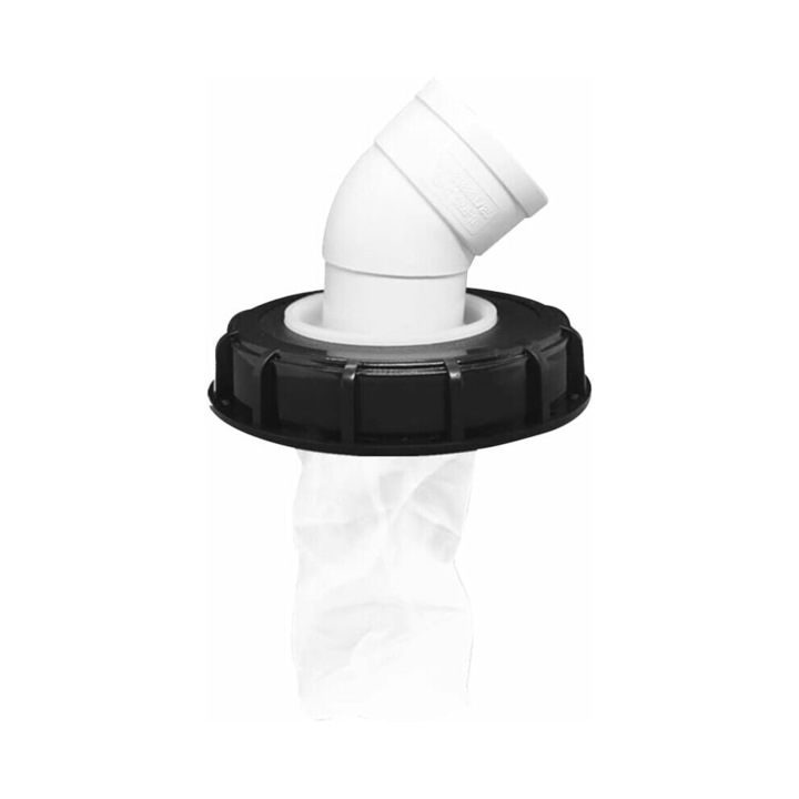 Filtru reutilizabil pentru rezervor apa, capac IBC, nylon, cot 45°, 165x75mm