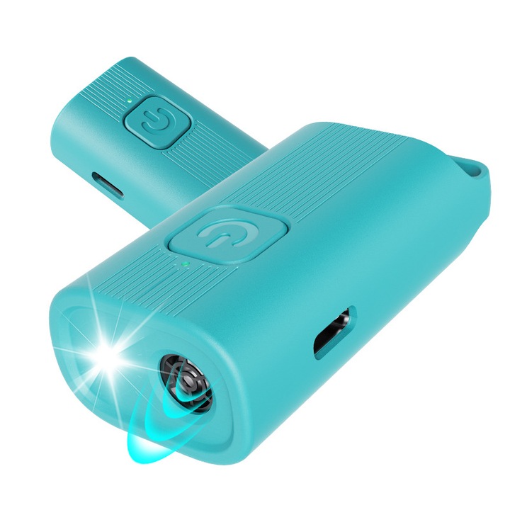 Kutyariasztó készülék, 300 mAh, mini, ultrahangos, nagy teljesítményű, ORBER, ugatásgátló készülék, kültéri, önvédelmi, ABS, 30 × 20 × 60 mm, kék