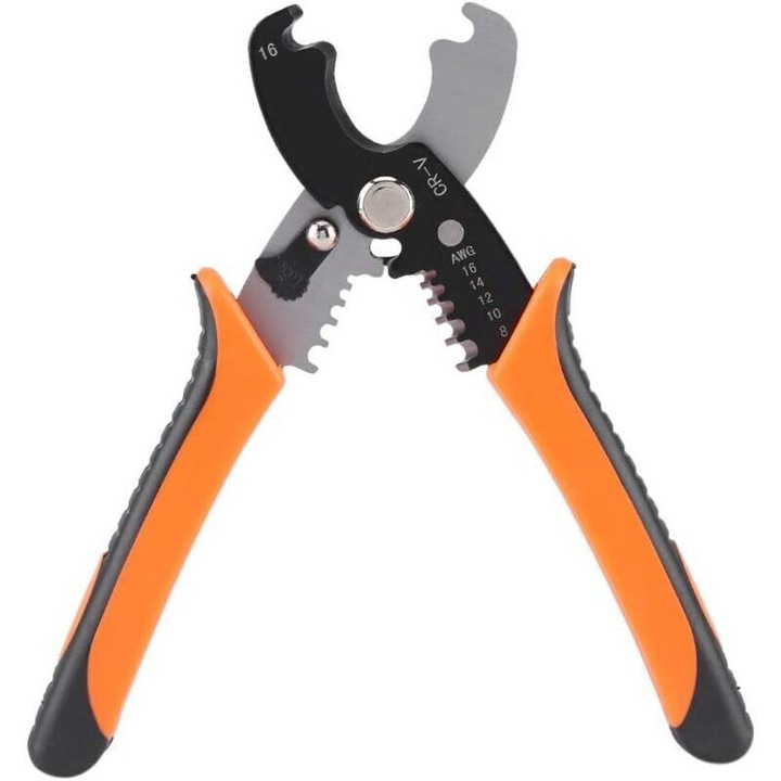 Csupaszoló fogó 20cm ötvözött acél fekete ergonomikus PVC