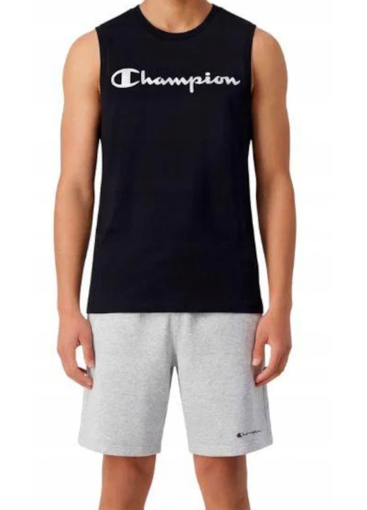 CHAMPION férfi ujjatlan sport póló 222283-KK001 fekete, Fekete