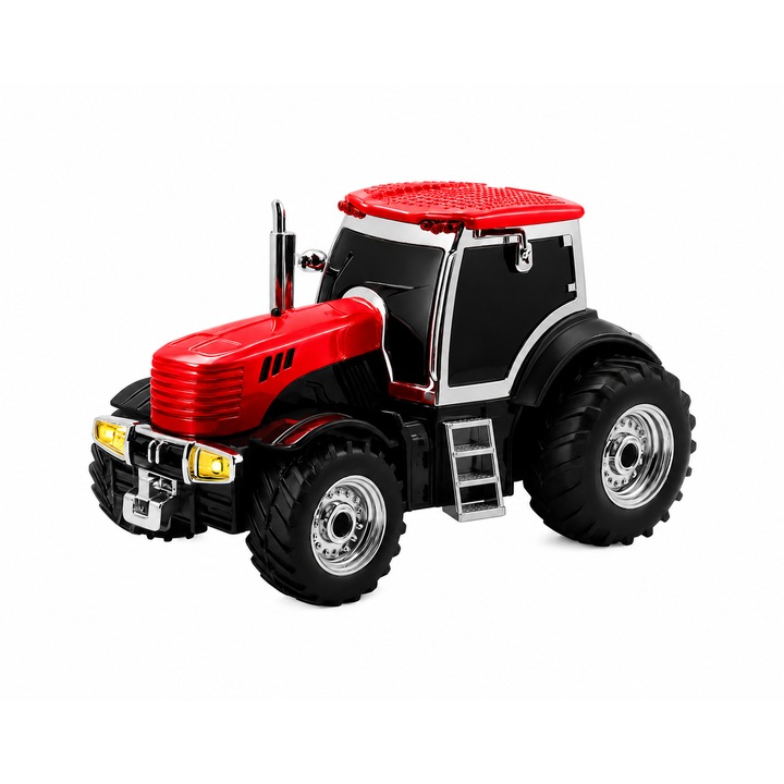 Boxa wireless, Bla Bla Foam WSTER, forma Tractor WS-550, LED, FM, USB, TF, AUX, Rosu/Negru, 10W, Compacta