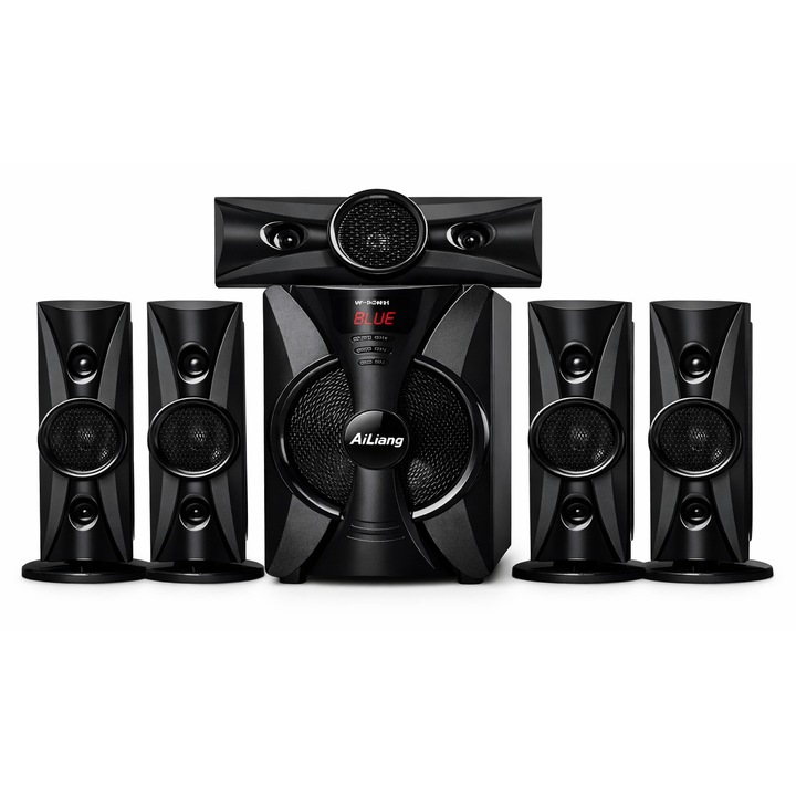 Sistem audio 3.1 AiLiang UF‑DC6031, subwoofer 6.5”, 4 sateliti, LED RGB, HIFI