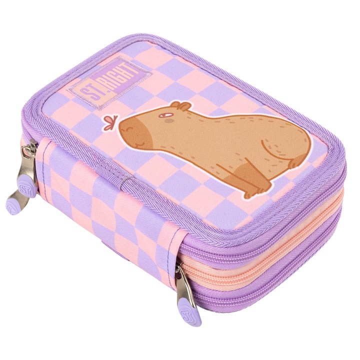 Penar Echipat cu 3 Fermoare, St.Right PC05 Purrfect Love, 19x13x7cm