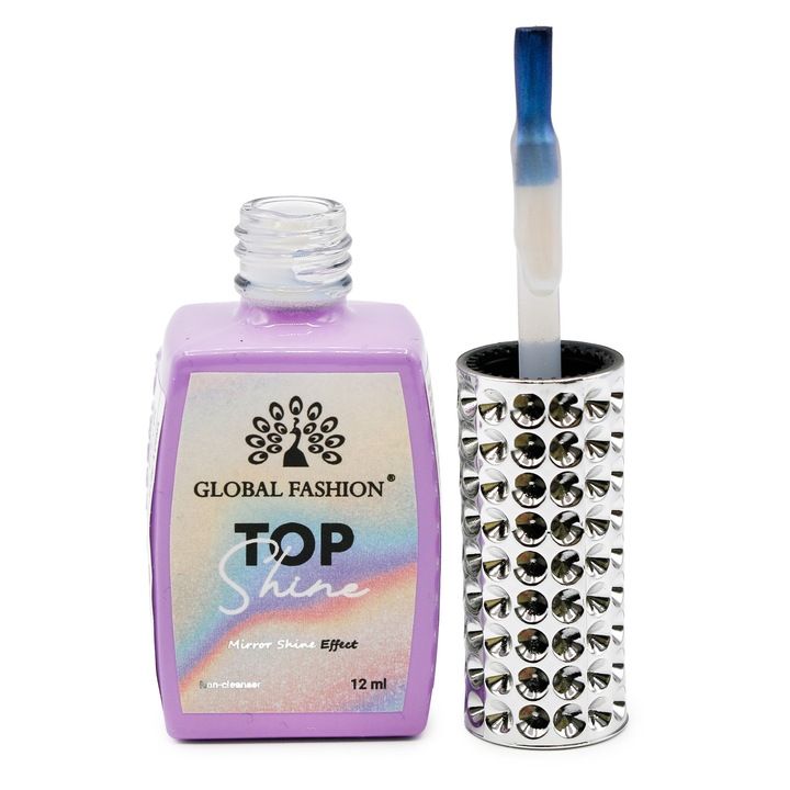 Top pentru unghii cu efect de oglinda „TOP SHINE” fara strat lipicios, 12 ml, 08
