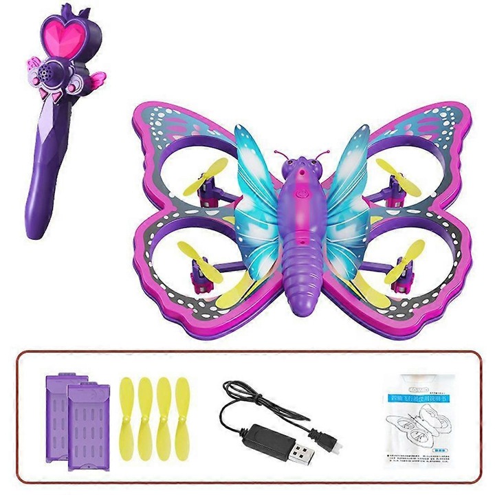 Drona quadcopter cu telecomanda, inductie gravitationala, lumini LED, 16.5x21.5x6.5cm