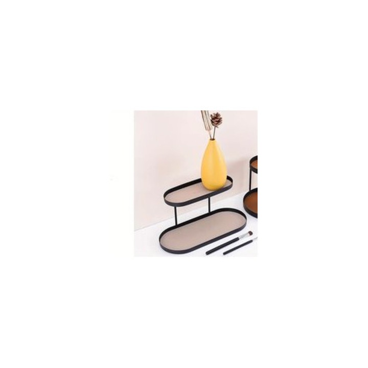 Dupla etagere, bútor, tárolópolc, kozmetikai tartó, fehér, 2 szintes