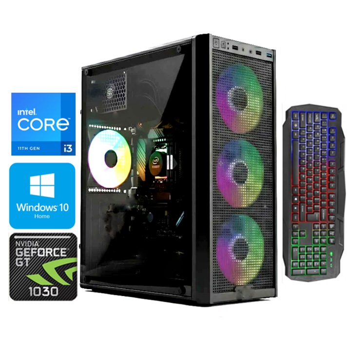 PC Gaming JUNIOR OK 3-7 Ani Intel ® I3 4130, Video NVidia® GForce GT 1030 DDR5, 16 GB RAM, 500GB Hdd, opt