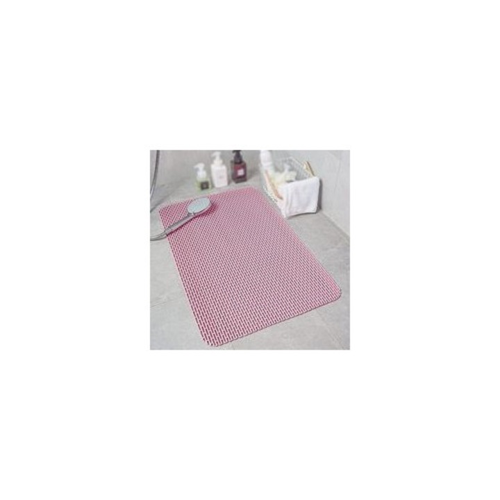Covoras baie antiderapant PVC ecologic gauri aerisire roz 40x60cm