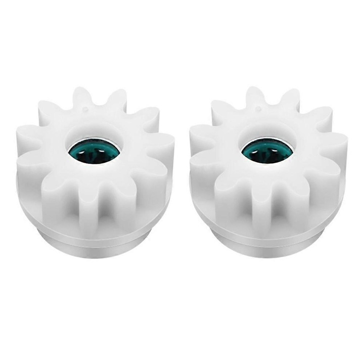 Set 2 x Roată dințată de schimb pentru pedală mop rotativ, compatibil O-Cedar, plastic poliaceal și oțel, alb, 2.54 x 1.8cm