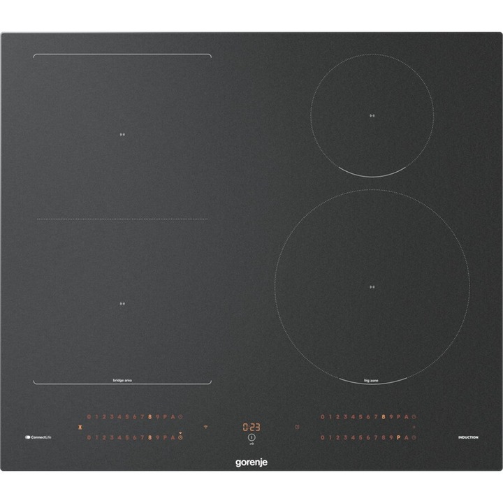 Plita cu Inductie Incorporabila 4 Zone de Gatit 60 cm Negru Touch Control, Booster, Timer Electronic, Protectie Copii