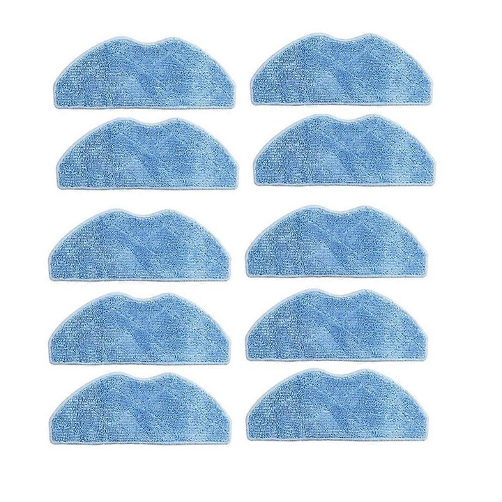 Set 10 lavete mop abur, albastru, 30x30cm, pentru aspiratorul EZVIZ RE4/RE4 Plus/RE4C Plus/RE5/RE5 Plus, ICLEBO G5 MAX, Miwhole M8 Lite