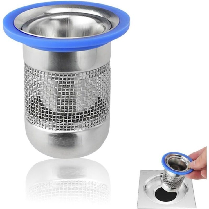 Insert scurgere inox 304, filtru detasabil, 60x32-52mm