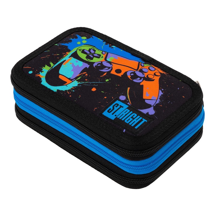 Penar Echipat cu 3 Fermoare, St.Right PC05 Game Controller Splash, 19x13x7cm