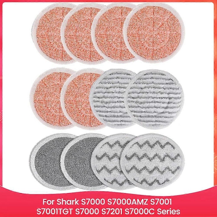 Set 12 lavete microfibra pentru mop abur, multicolor, universal, diverse dimensiuni