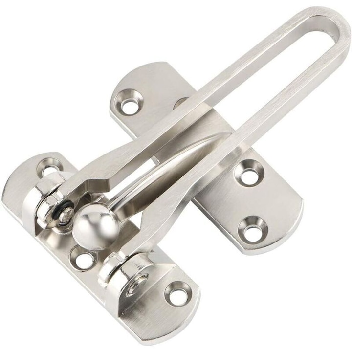 Blocare suplimentara usa, otel inoxidabil, finisaj periat, 10.2x6.4x2cm