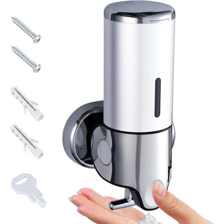 Dozator sapun perete 500ml manual alb
