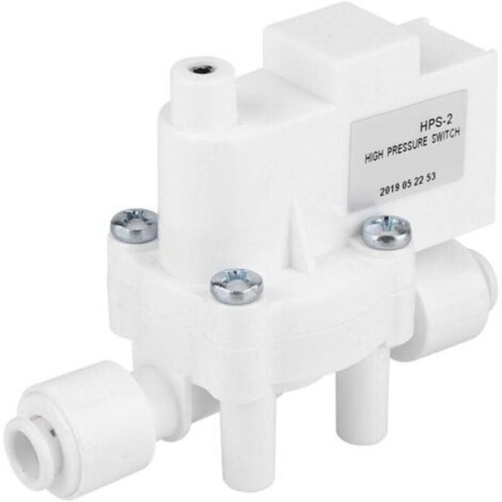 Comutator presiune inalta 24V DC 1/4" pentru sisteme osmoza inversa alb 0.25MPa