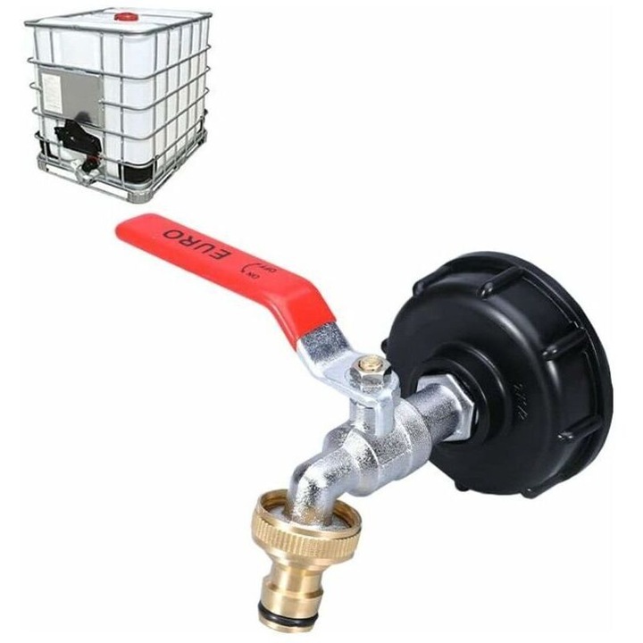 IBC csap 1000L dupla adapter 1/2 hüvelyk műanyag fém