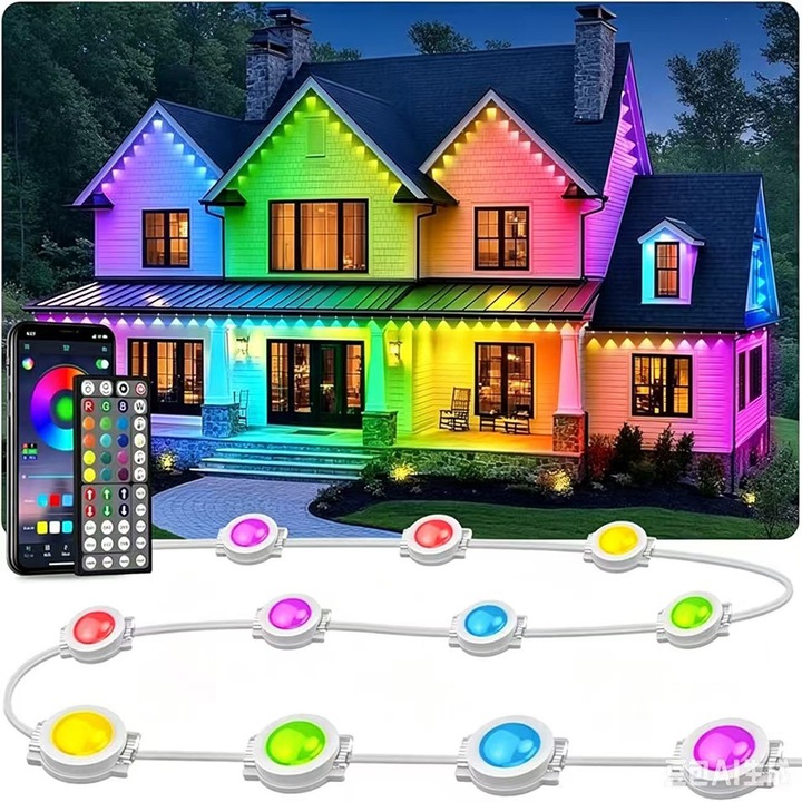 DAHA RGB vízálló LED szalag IP67 15m kültéri többszínű világítás
