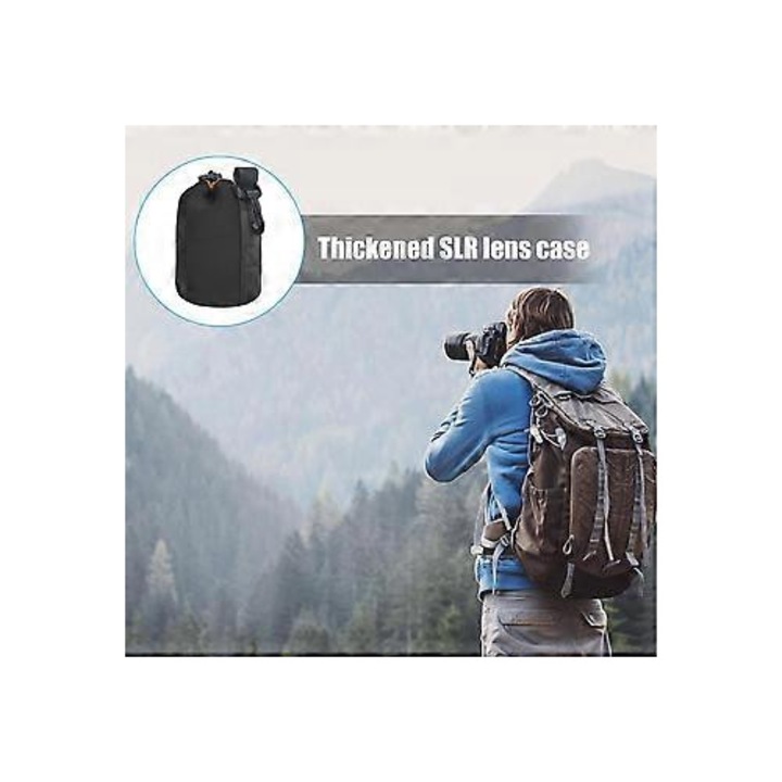 Husa neopren pentru obiectiv telefoto, 10cm, protectie rezistenta, portabila