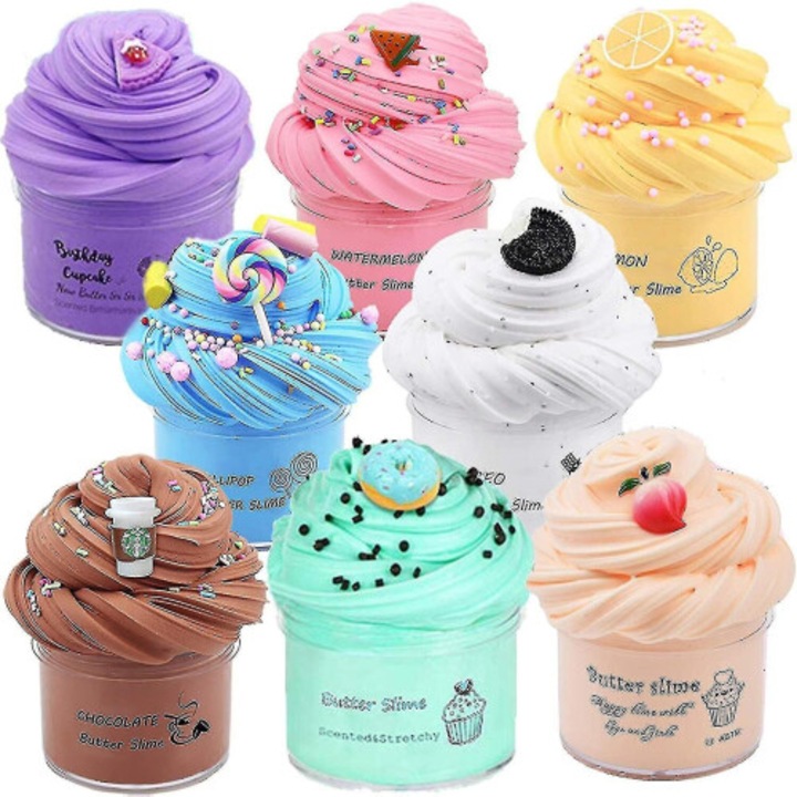 Set 8 buc slime unt verde 70ml jucarie interactiva copii