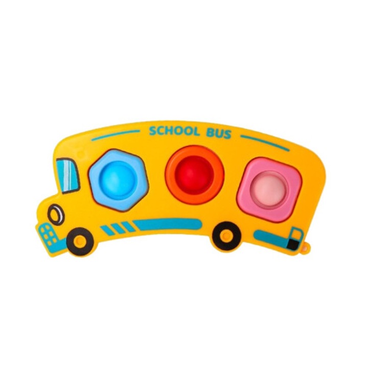 Interaktív játék gyerekeknek, busz modell, szilikon, mini, többszínű
