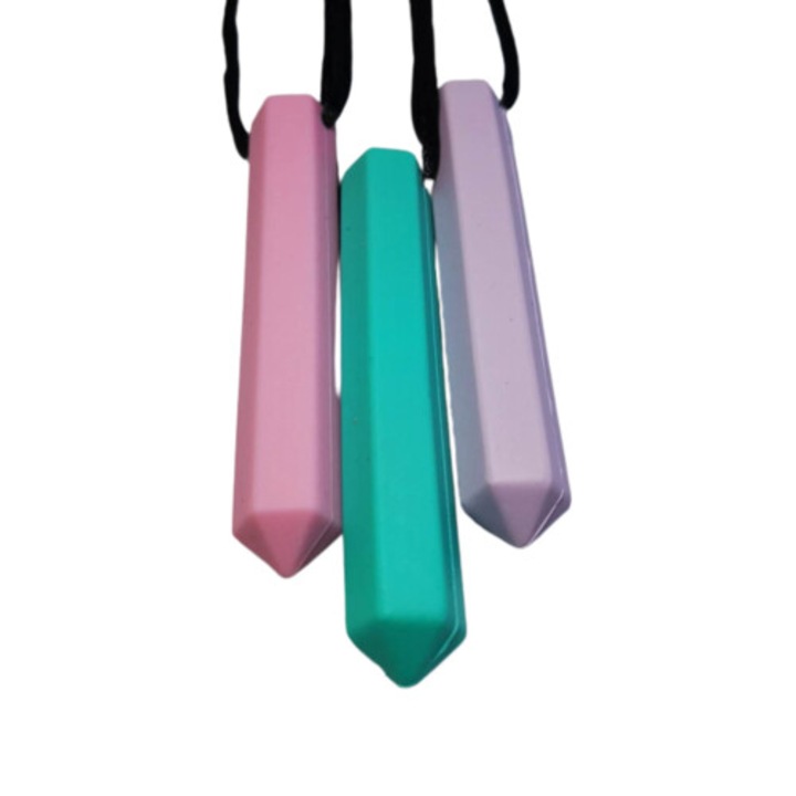 Colier senzorial pentru mestecat, set 3 piese, multicolor