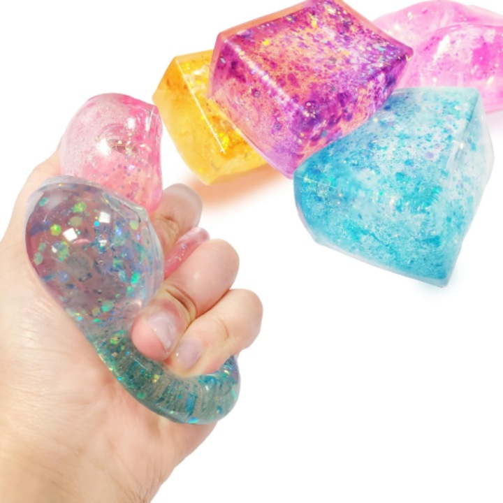 Set 4 bile antistres cub gheata colorate multicolor