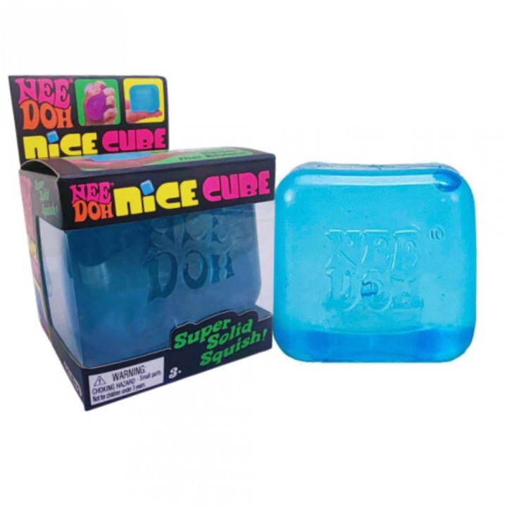 Jucarie interactiva cub plastic albastru 10x10x10cm