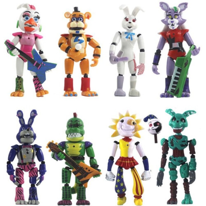 Set 8 figurine Five Nights At Freddy's, multicolor, 3-8 cm